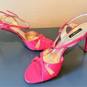 Dolce & Gabbana Hot Pink Patent Leather Strappy Heels